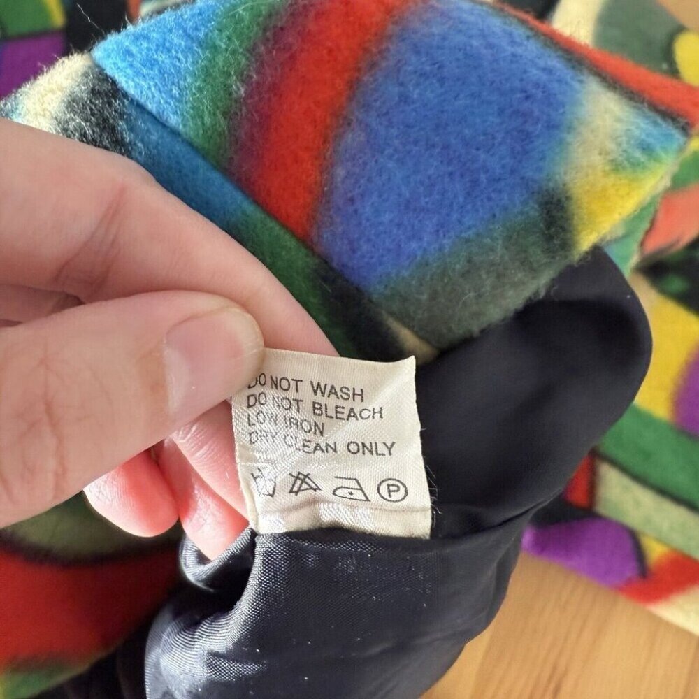 Bossini Women's Fleece Blazer Multicolor All Over Print Funky Artsy FITS SZ S/M - Picture 8 of 11